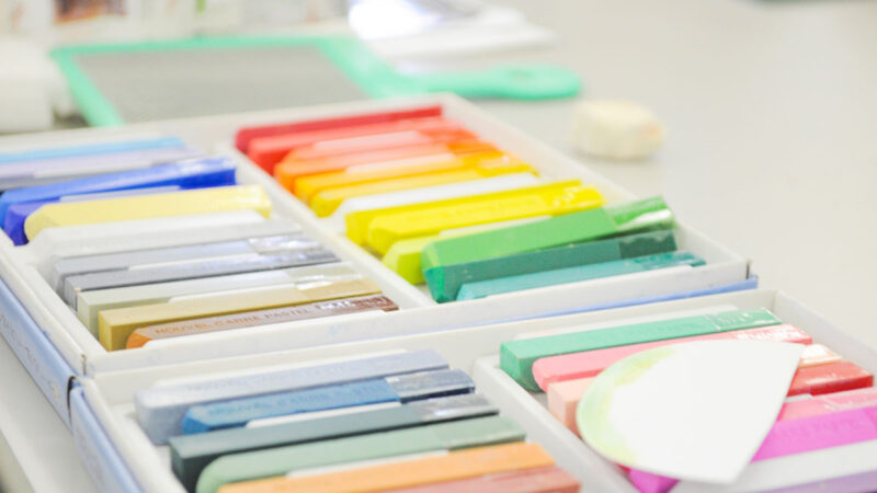 ハードパステルとぼかし網